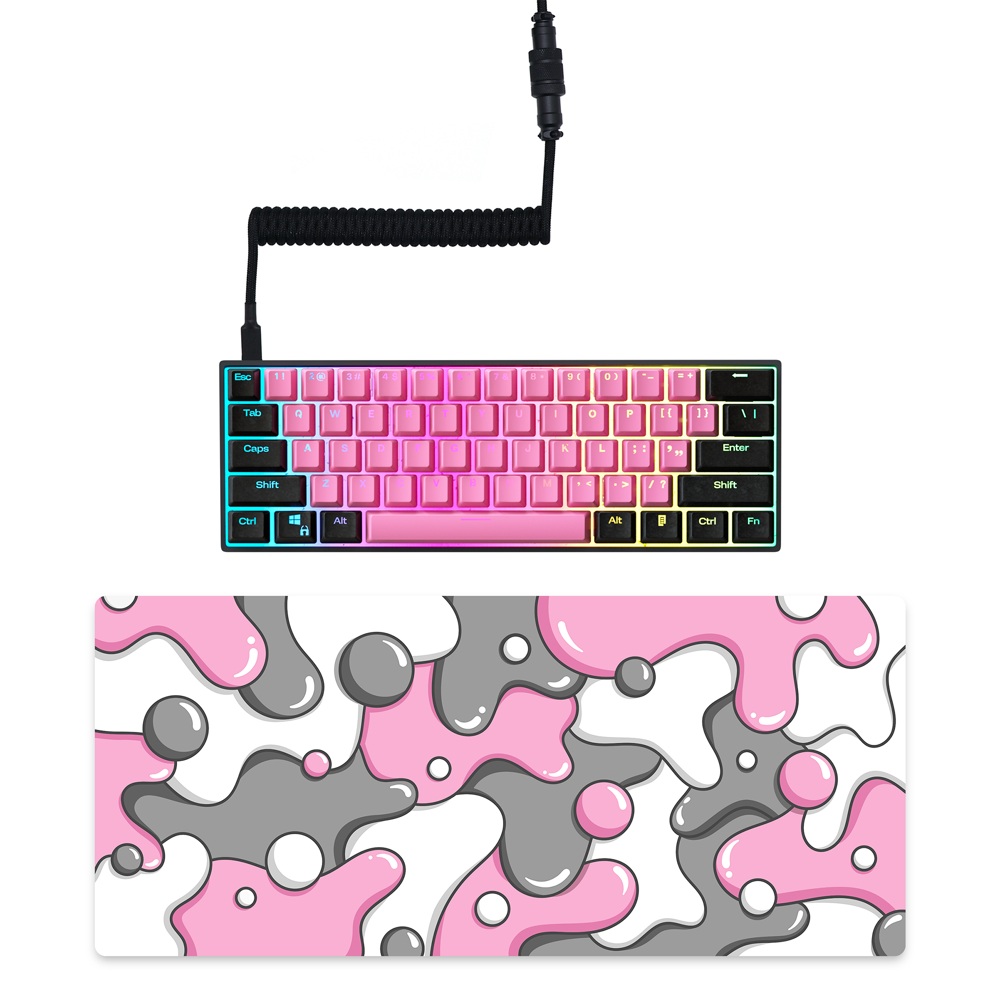 BLINK Keyboard + COILED CABLE + MOUSE PAD Bundle