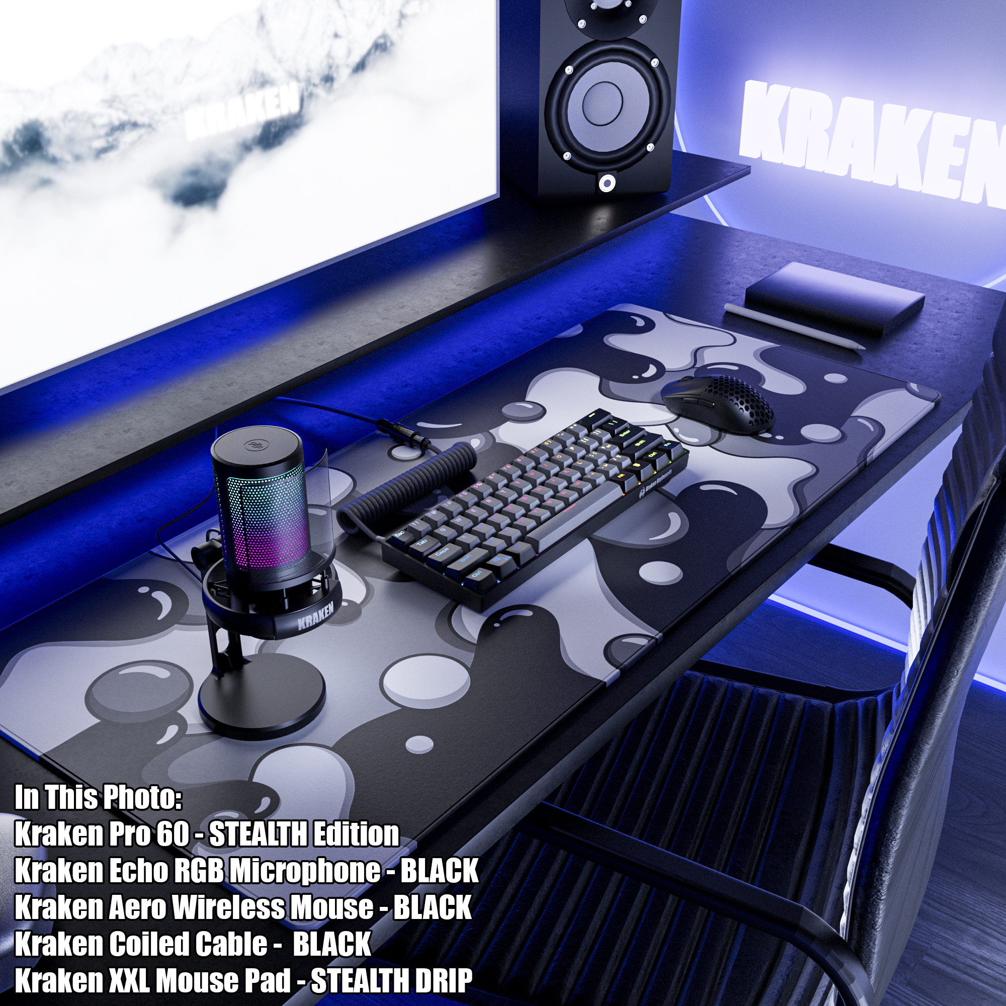 STEALTH  Keyboard + COILED CABLE + MOUSE PAD Bundle