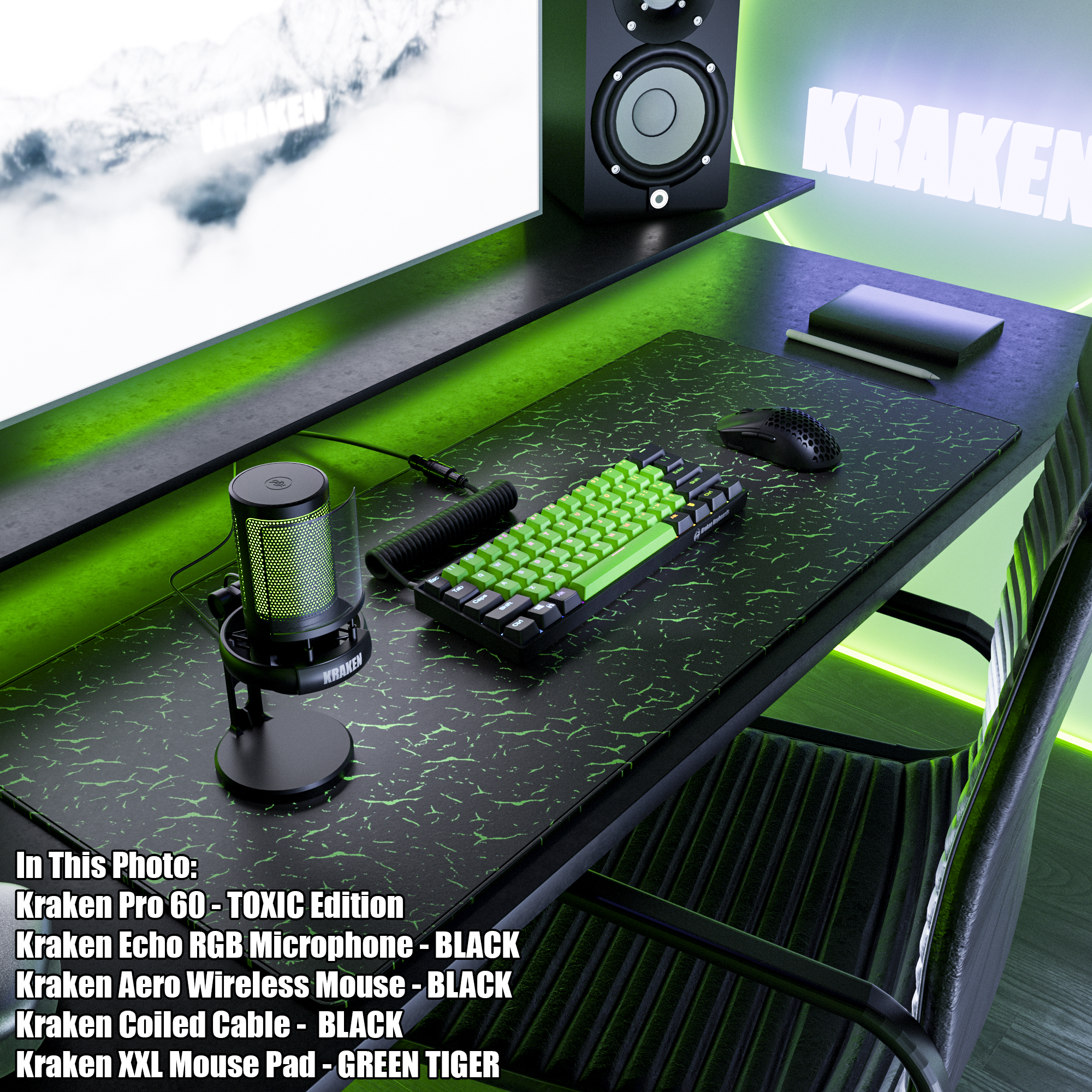 TOXIC Keyboard + COILED CABLE + MOUSE PAD Bundle