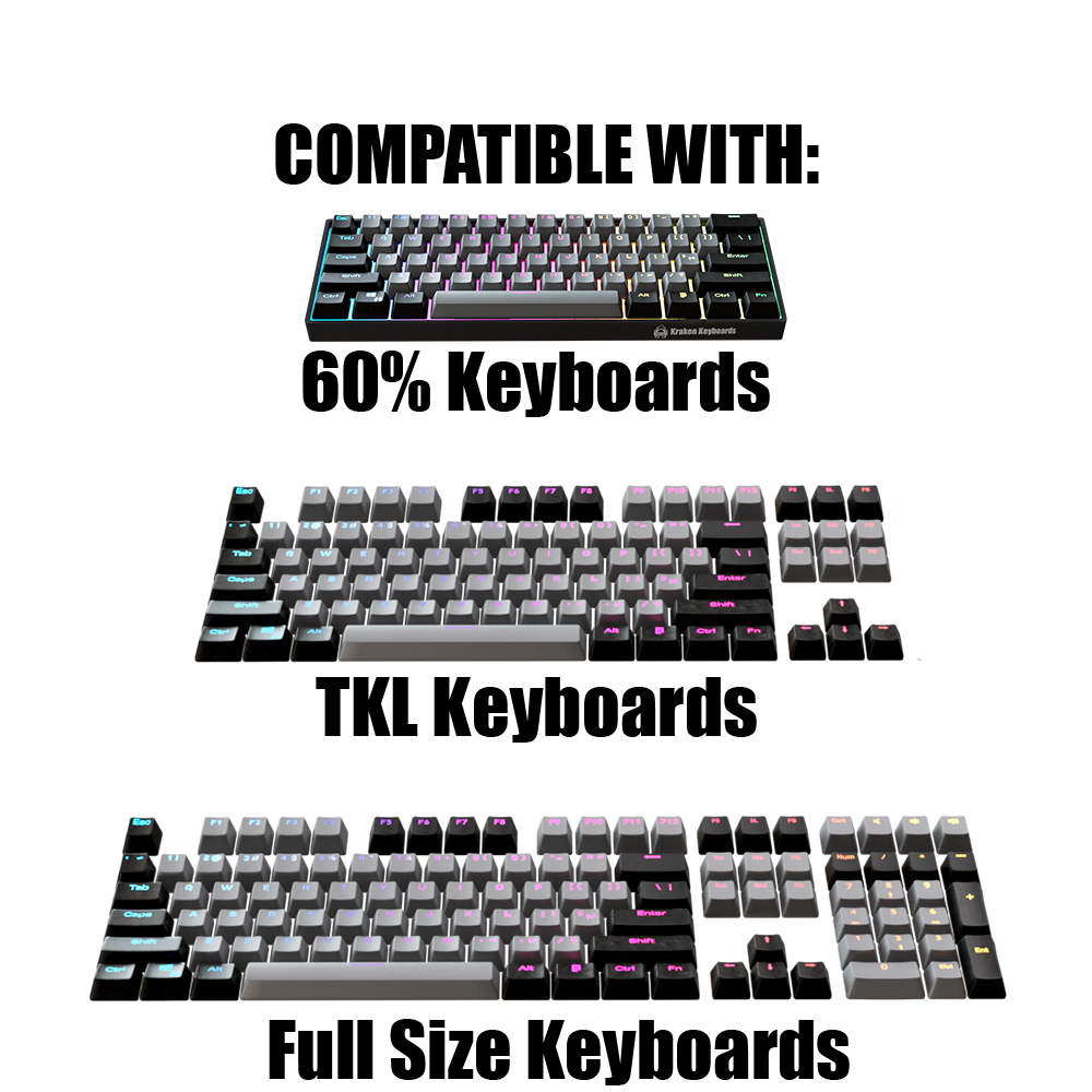 Stealth Keycap Set - Kraken Keycaps