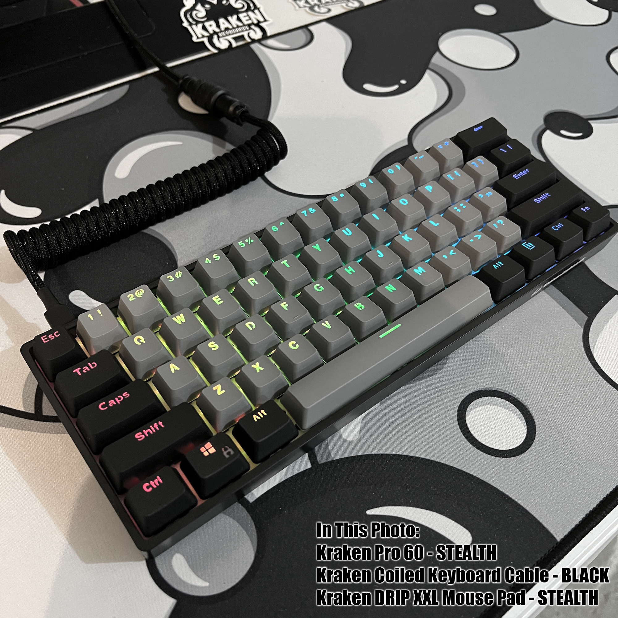Stealth Keycap Set - Kraken Keycaps