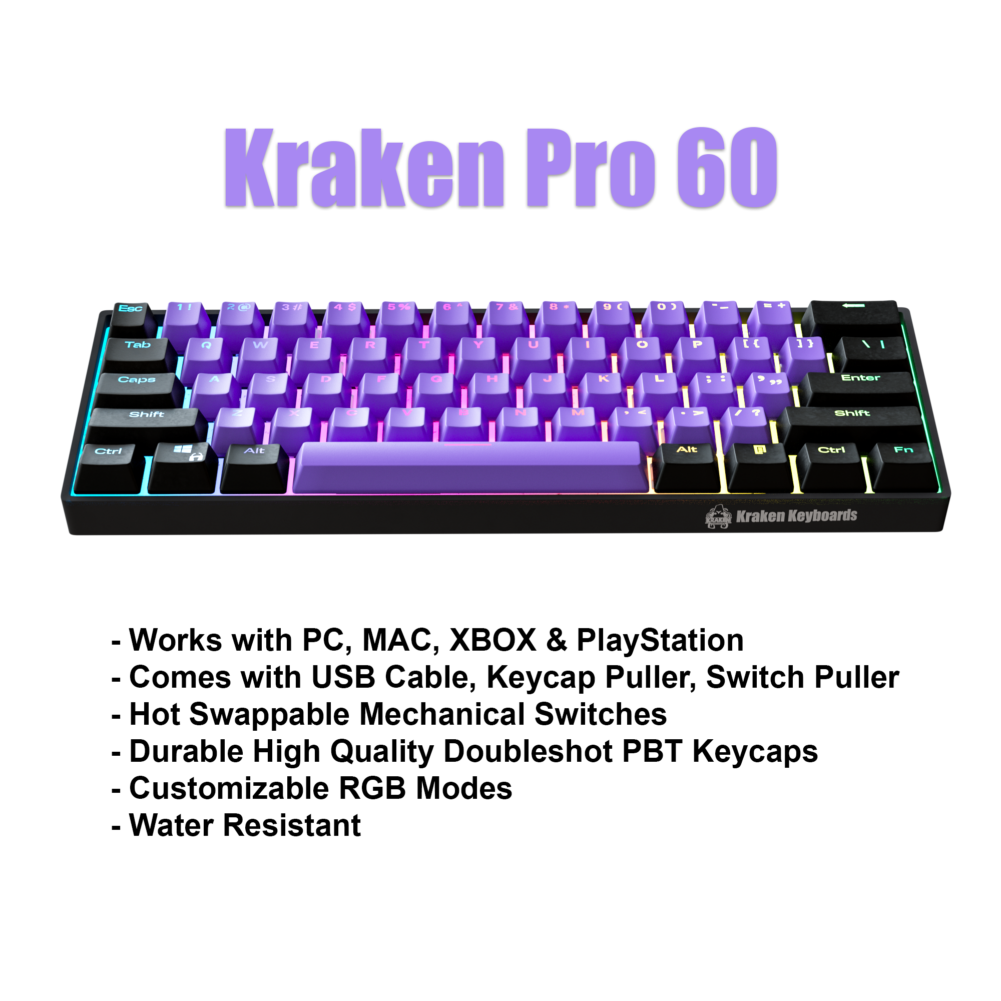 BLACK LOTUS Keyboard + COILED CABLE + MOUSE PAD Bundle
