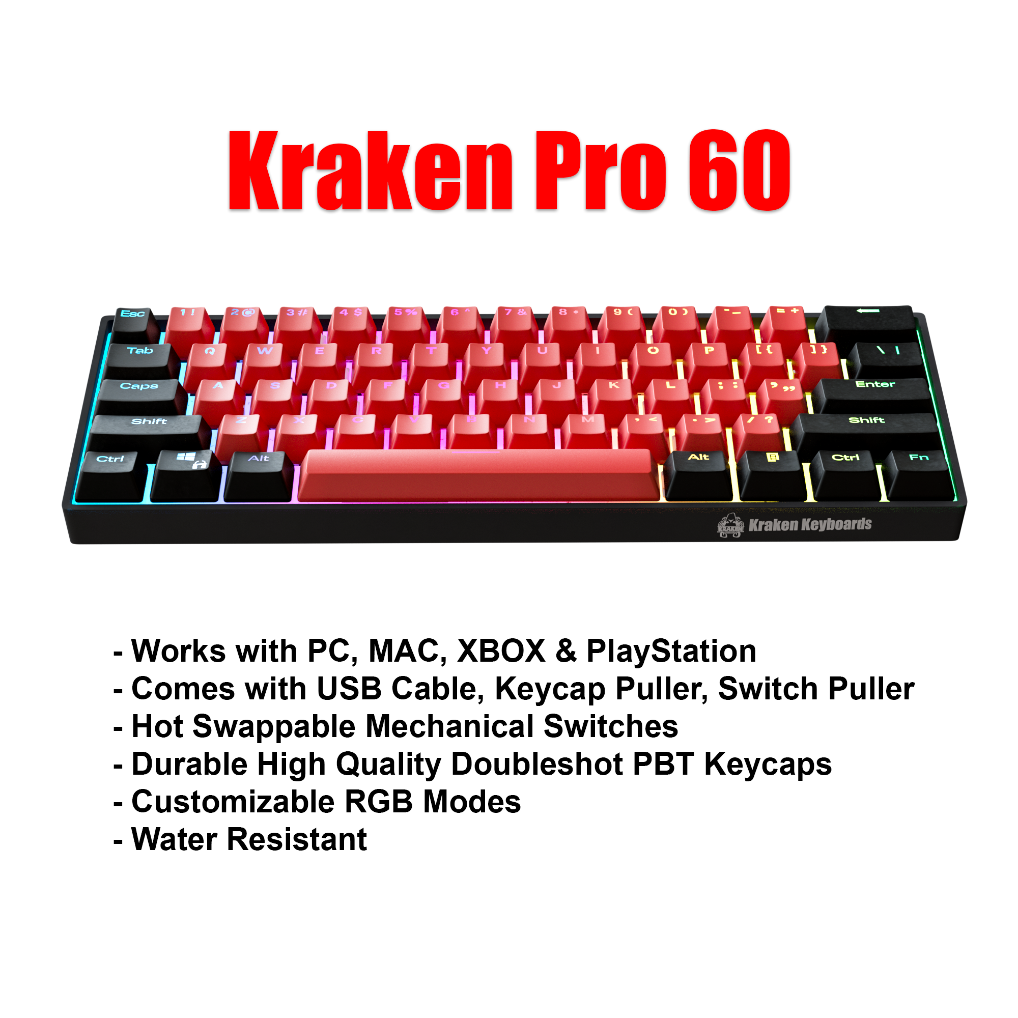 BRED Keyboard + COILED CABLE + MOUSE PAD Bundle