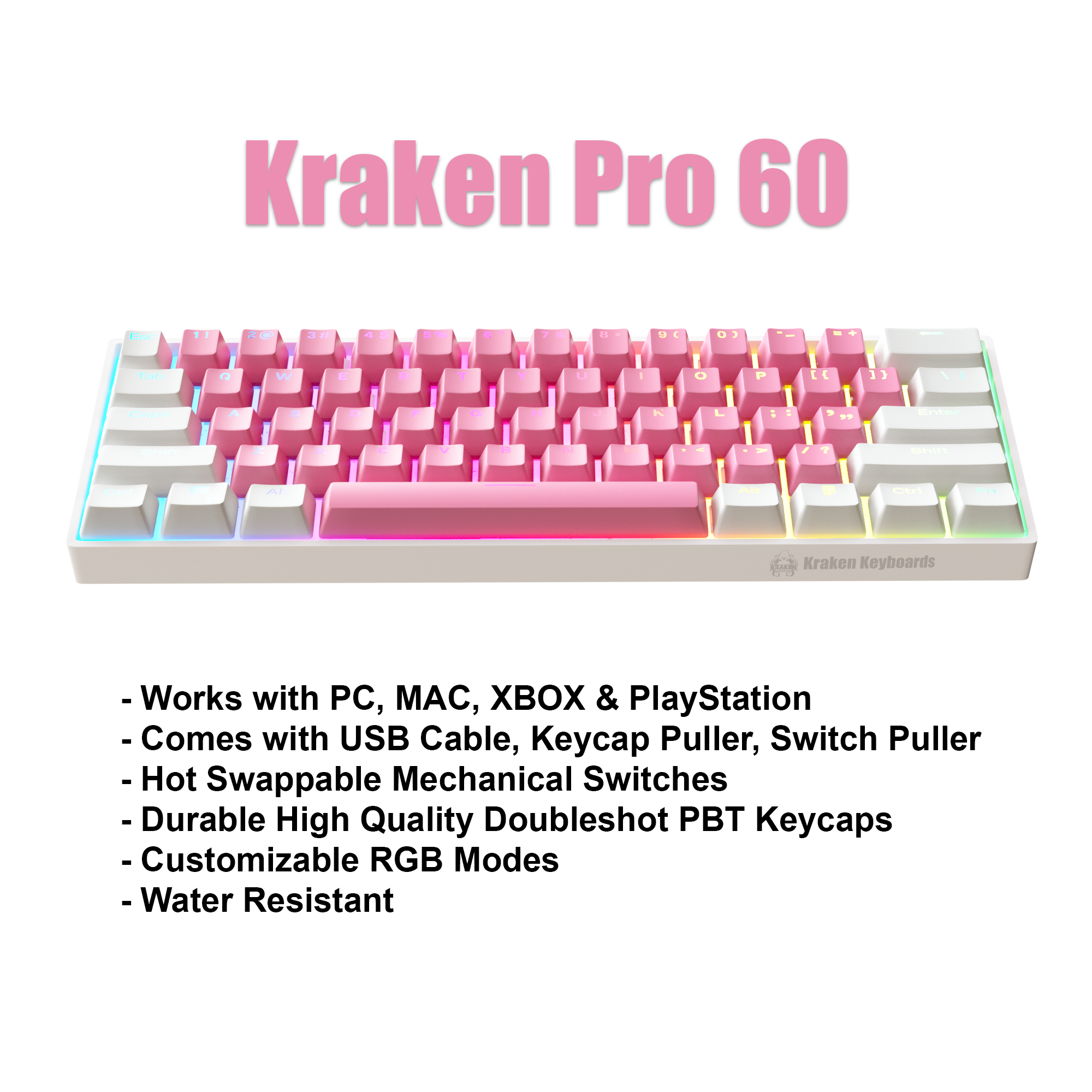SAKURA Keyboard + COILED CABLE + MOUSE PAD Bundle