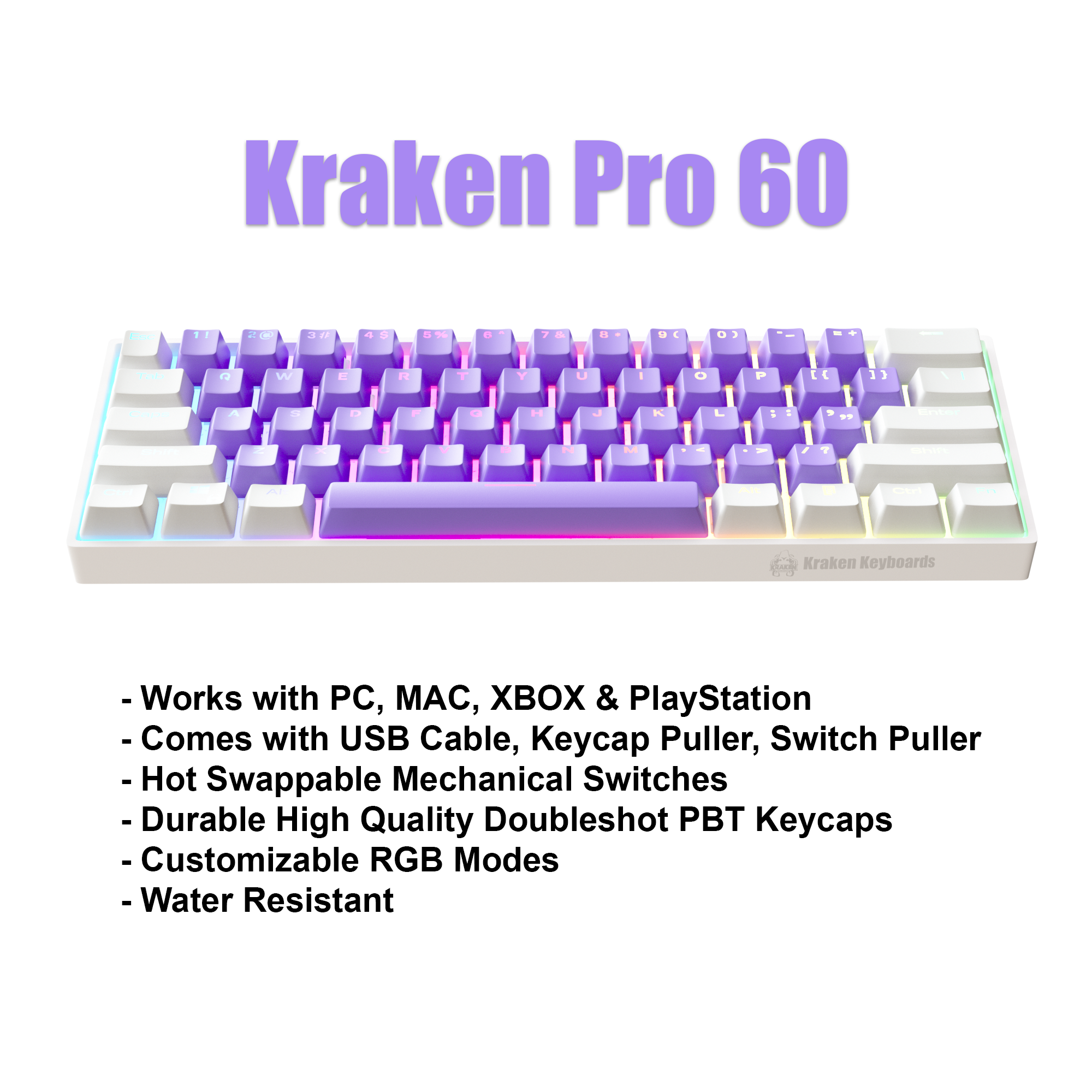 Purple Cloud EDITION - Kraken Pro 60% Mechanical Keyboard