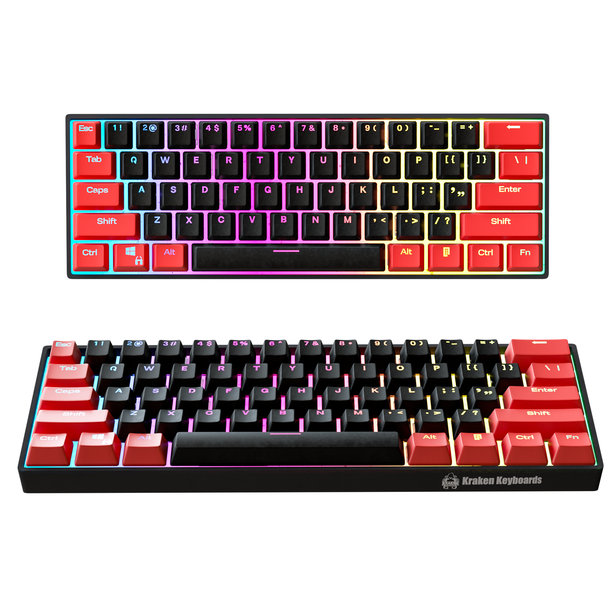 Reverse BRED EDITION - Kraken Pro 60% Mechanical Keyboard
