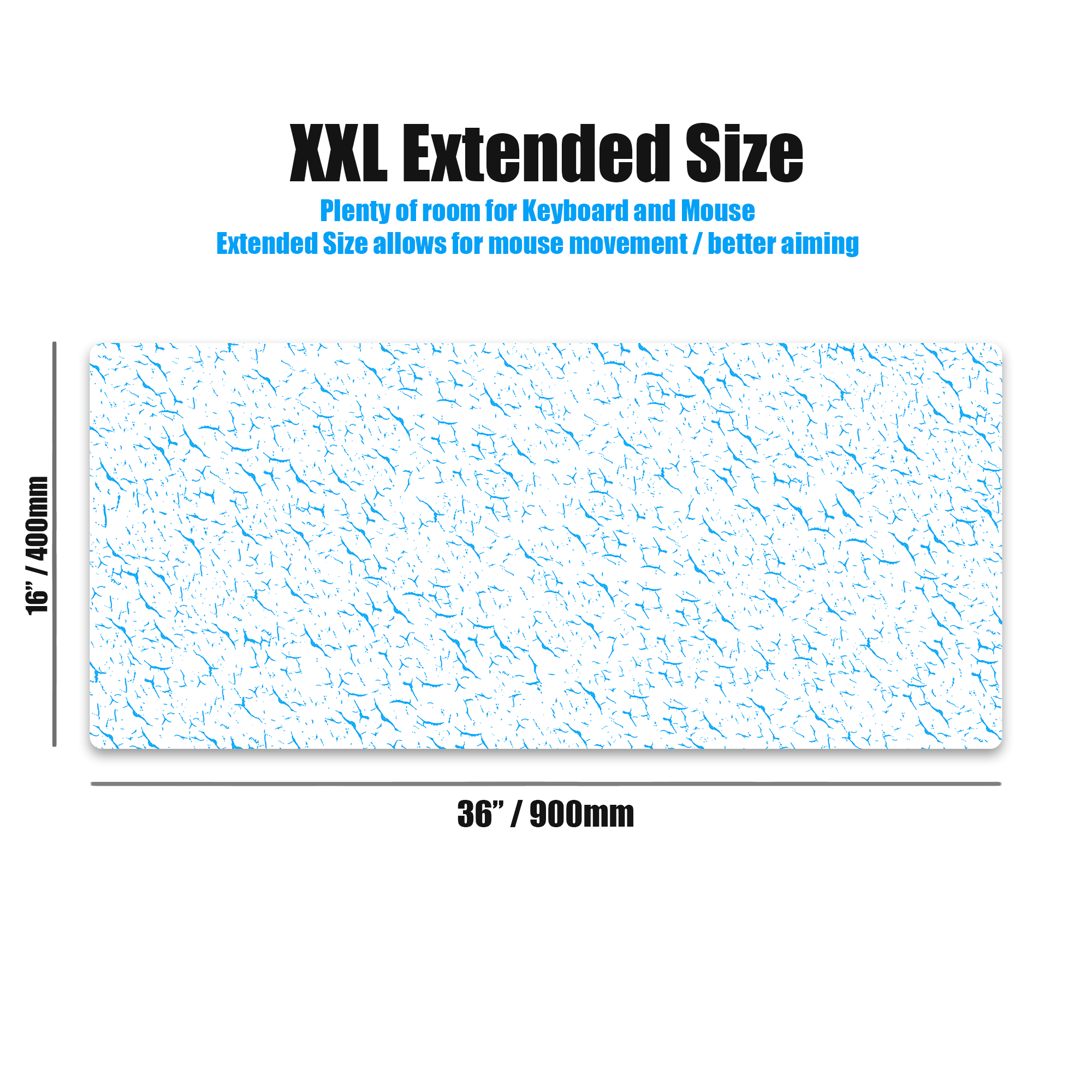 Kraken XXL Gaming Mouse Pad - White & Blue Tiger