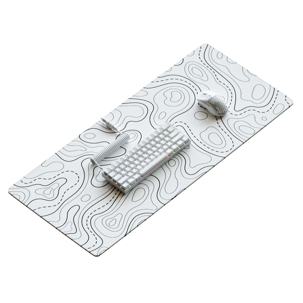 TOPOGRAPHIC XXL Gaming Mouse Pad - WHITE